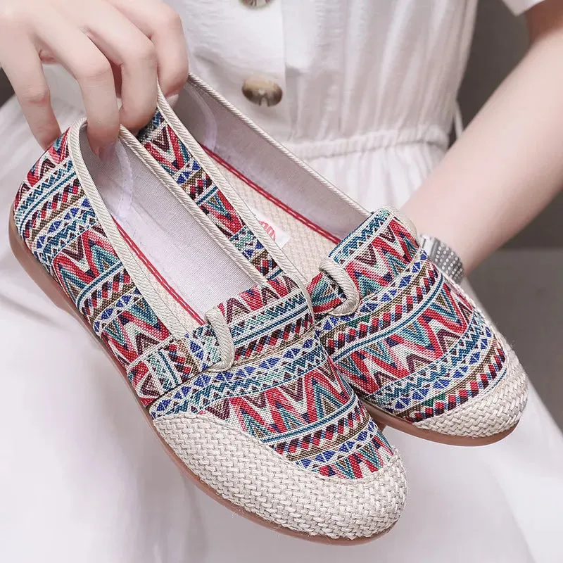 Summer Ladies Casual Comfort Bohemian Slip On Lazy Shoes for Womens
