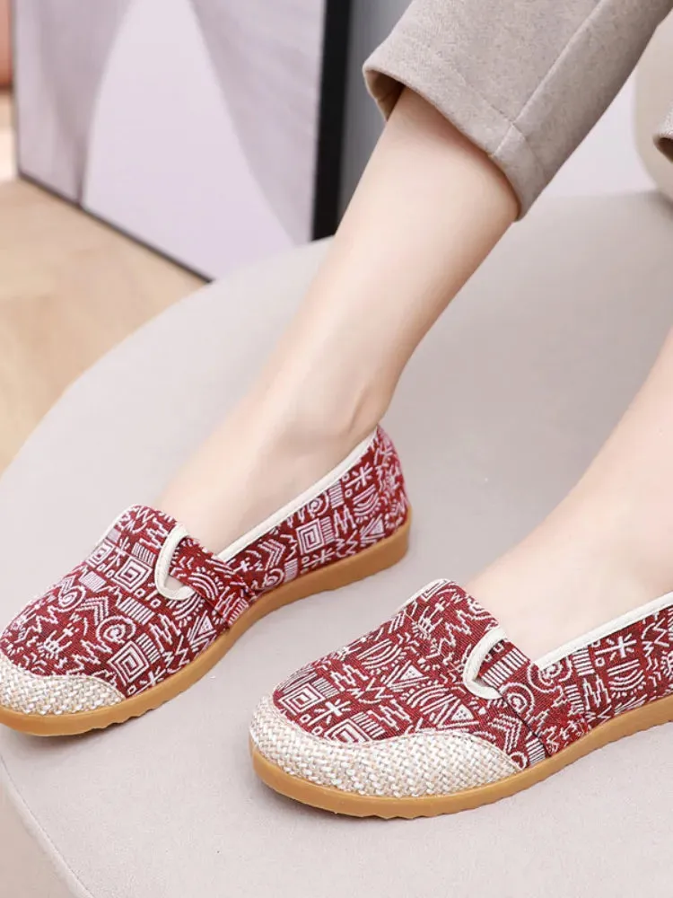 Summer Ladies Casual Comfort Bohemian Slip On Lazy Shoes for Womens