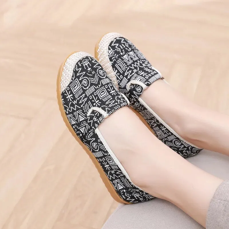 Summer Ladies Casual Comfort Bohemian Slip On Lazy Shoes for Womens