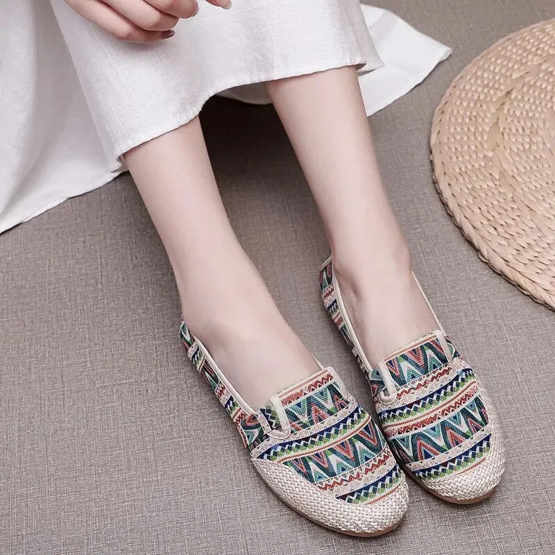 Summer Ladies Casual Comfort Bohemian Slip On Lazy Shoes for Womens