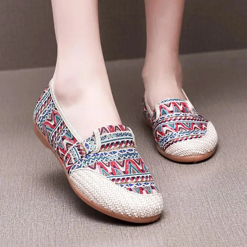 Summer Ladies Casual Comfort Bohemian Slip On Lazy Shoes for Womens