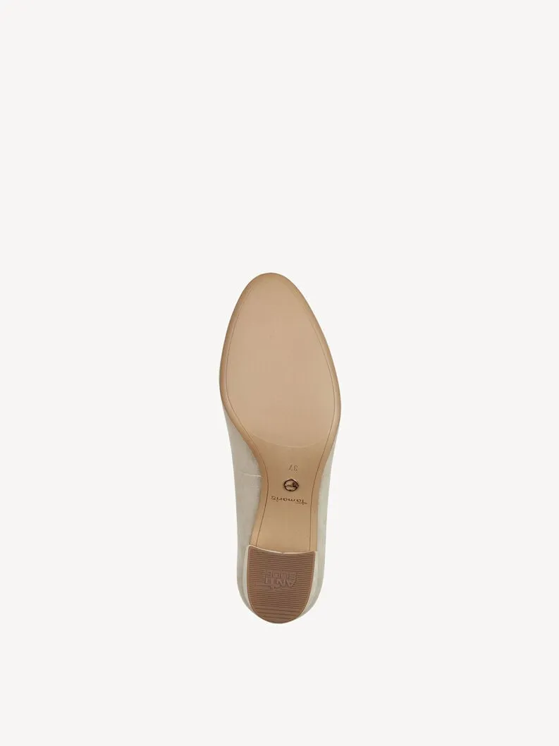 TAMARIS Women's Leather Pumps with Block Heel and ANTIslide Technology