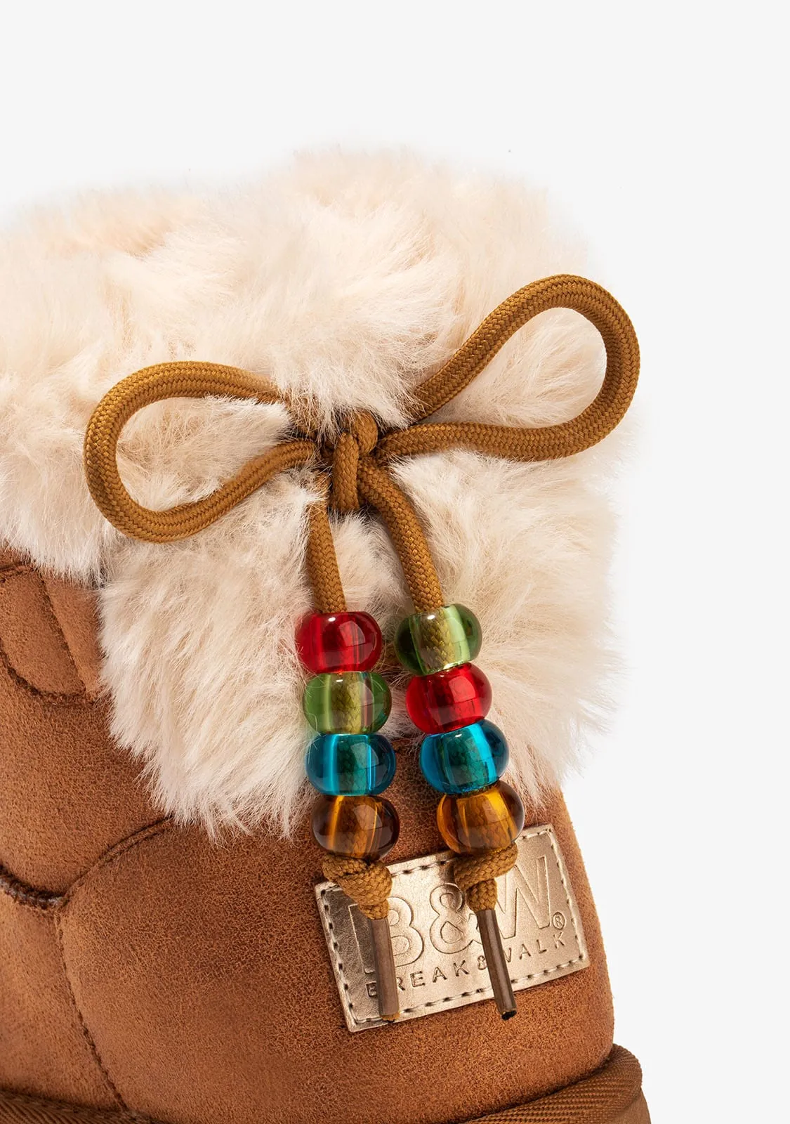 Tan Beads Fur Australian Boots