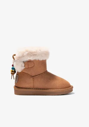 Tan Beads Fur Australian Boots