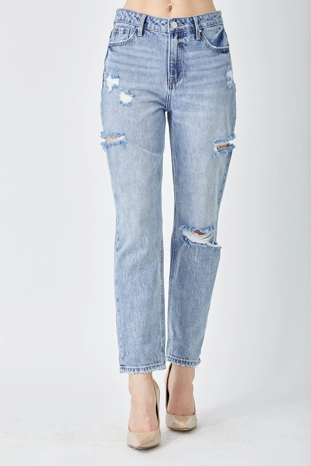 Tasia Distressed Slim Cropped Jeans | Risen