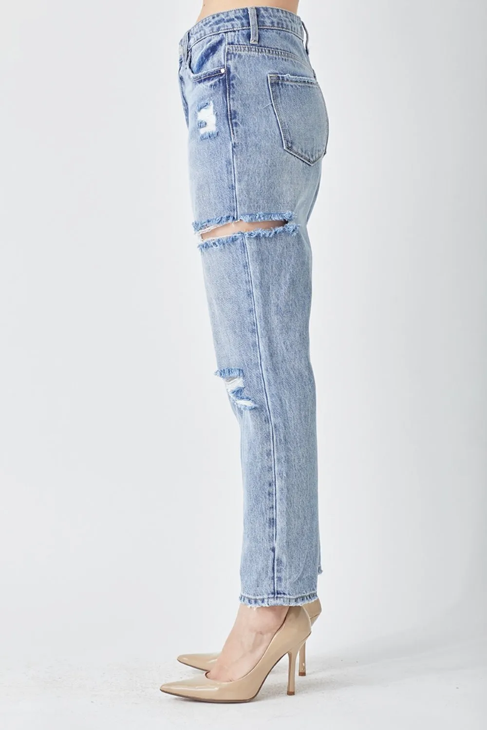 Tasia Distressed Slim Cropped Jeans | Risen