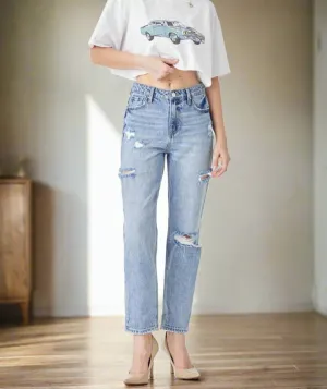 Tasia Distressed Slim Cropped Jeans | Risen