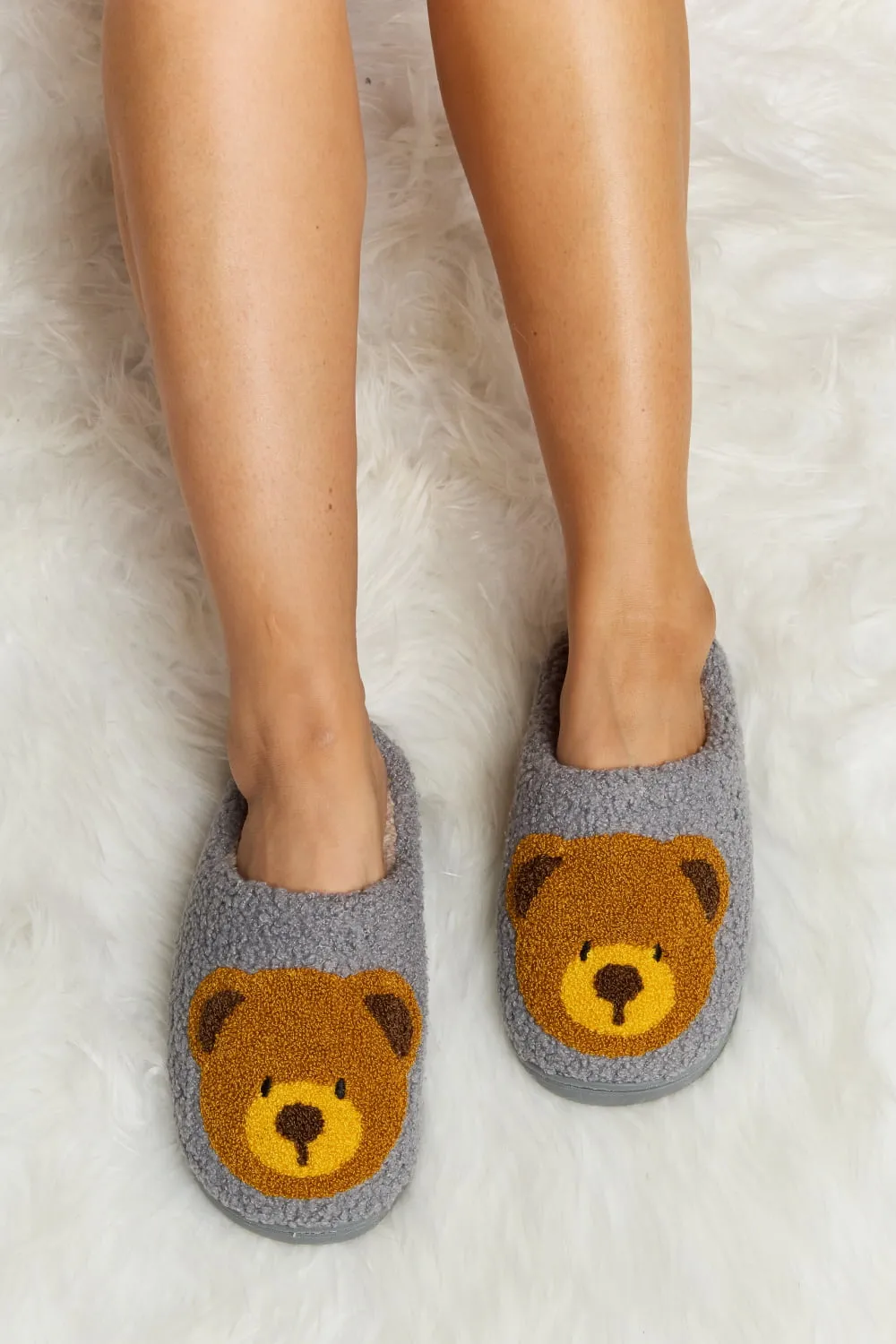 Teddy Bear Plush Slide Slippers