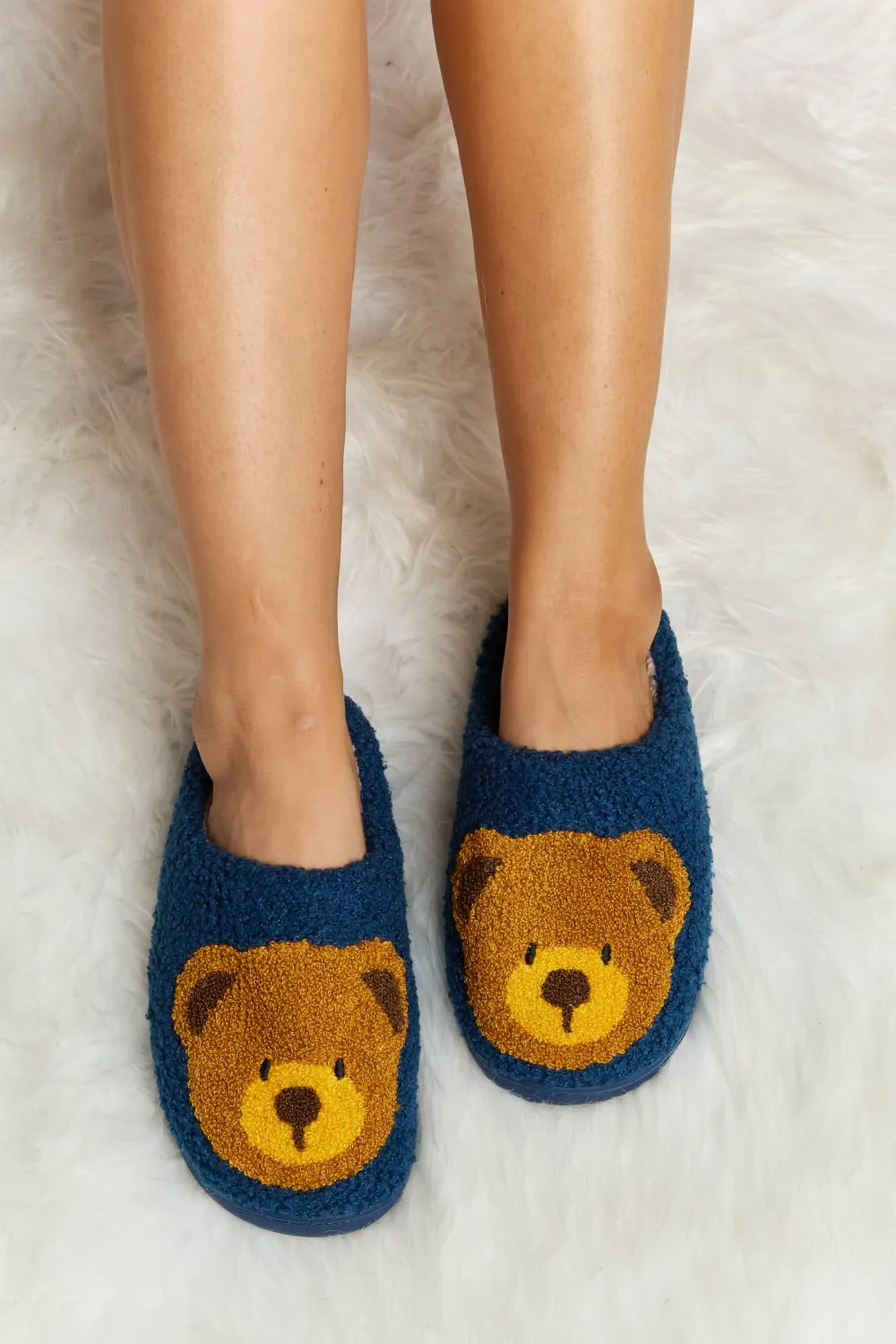 Teddy Bear Plush Slide Slippers