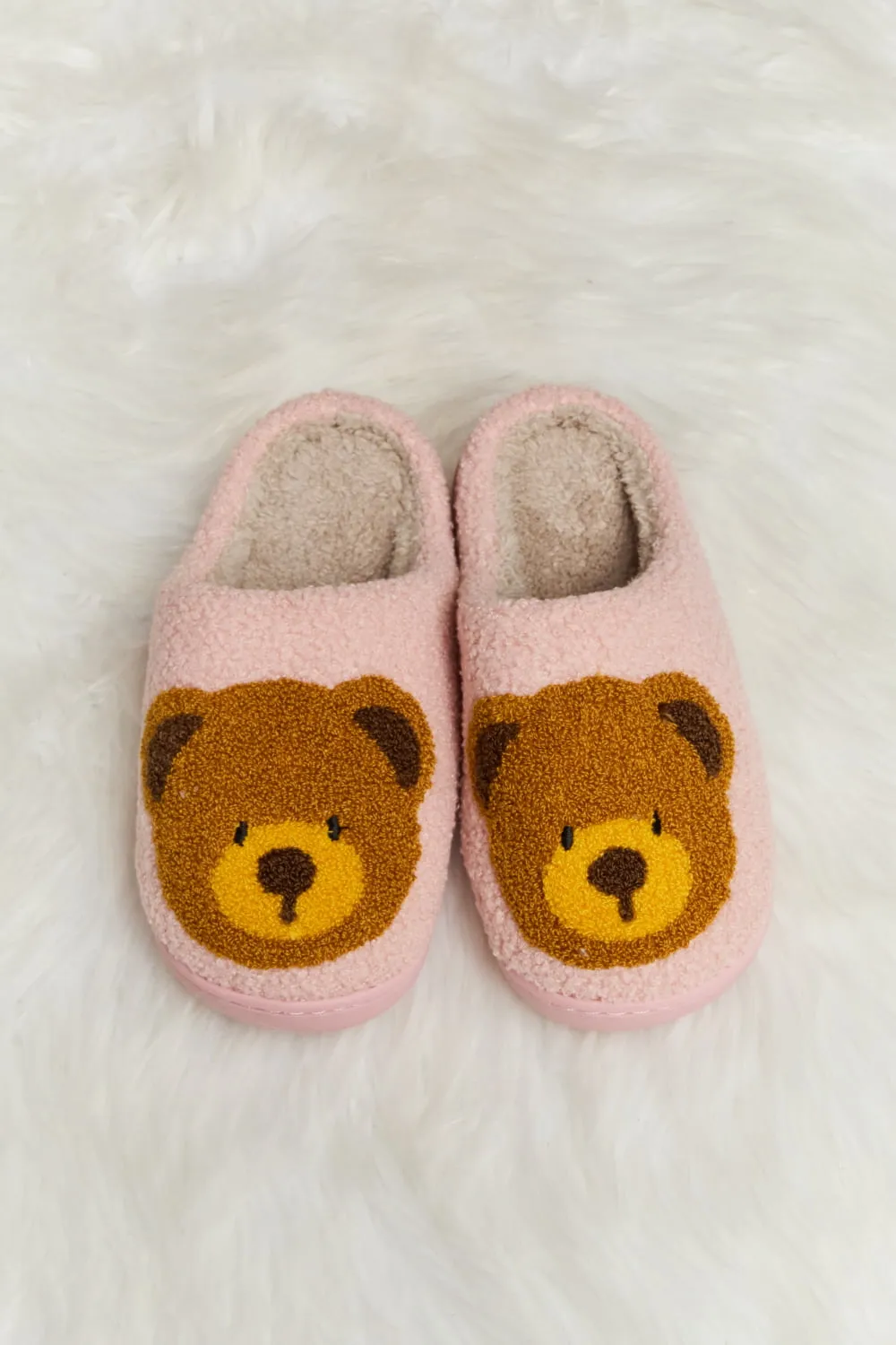 Teddy Bear Plush Slide Slippers