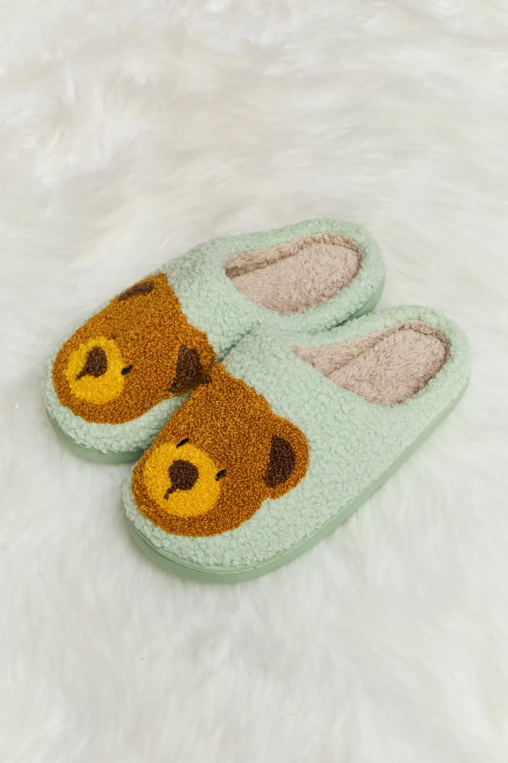 Teddy Bear Plush Slide Slippers