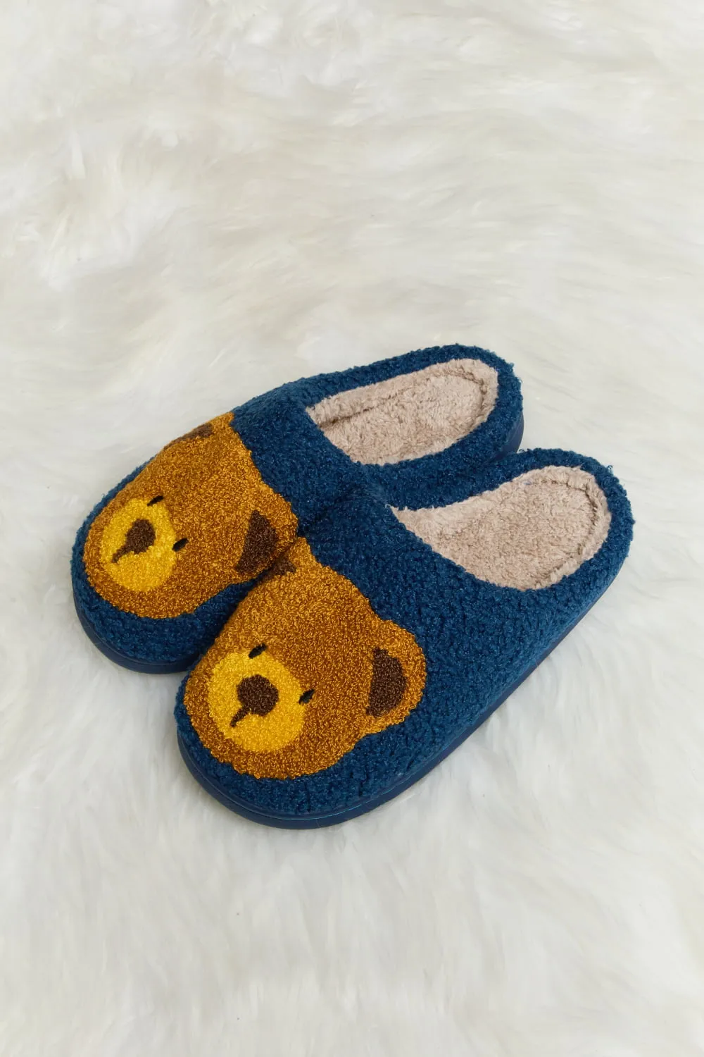 Teddy Bear Plush Slide Slippers
