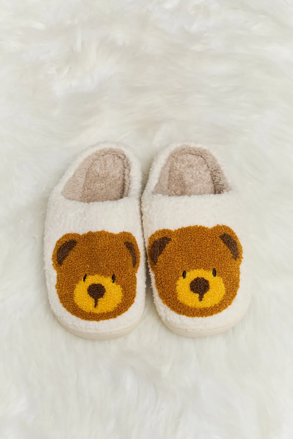 Teddy Bear Plush Slide Slippers