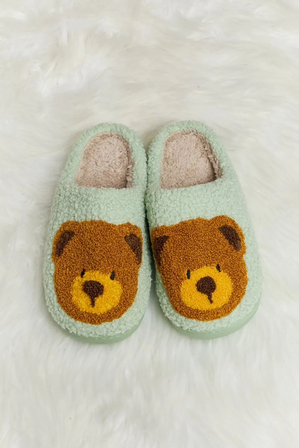 Teddy Bear Plush Slide Slippers