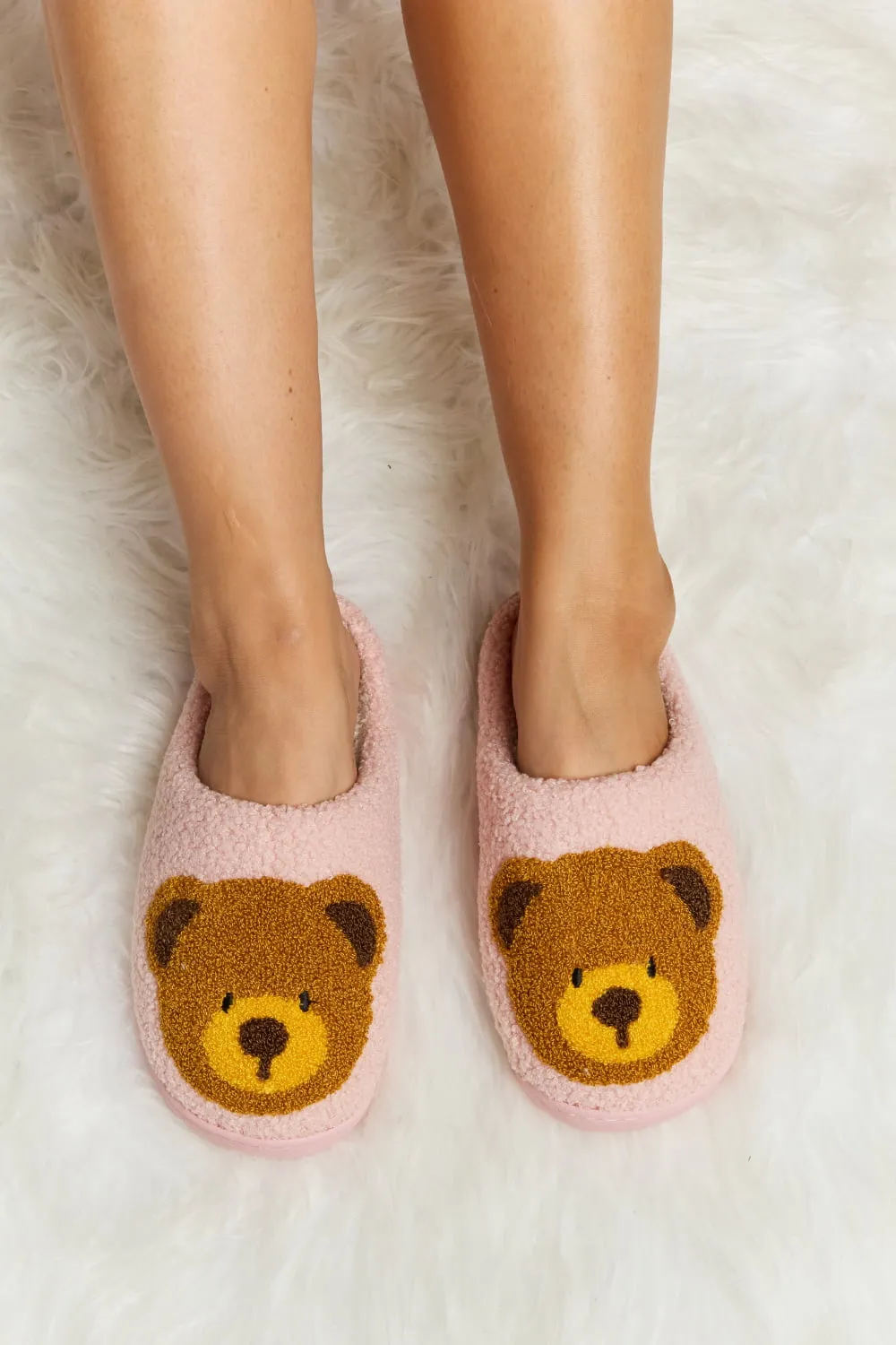 Teddy Bear Plush Slide Slippers