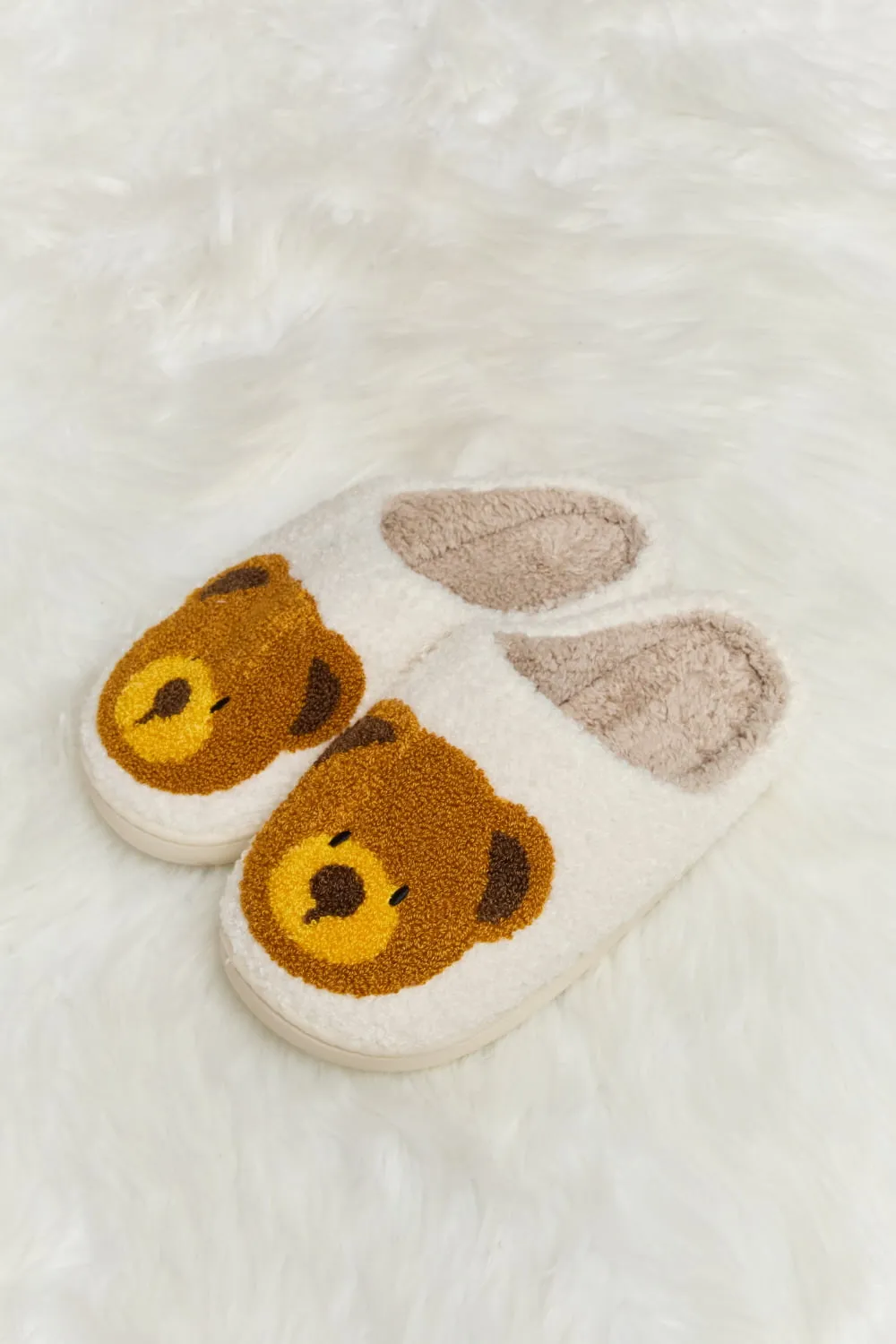 Teddy Bear Plush Slide Slippers