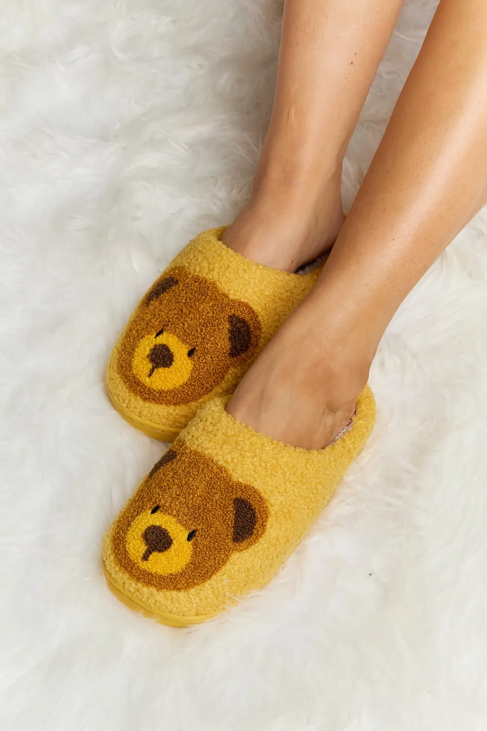 Teddy Bear Plush Slide Slippers