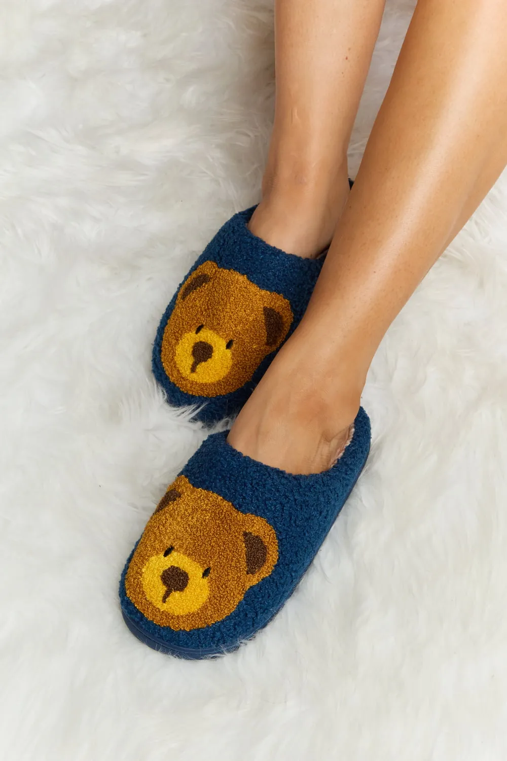 Teddy Bear Plush Slide Slippers