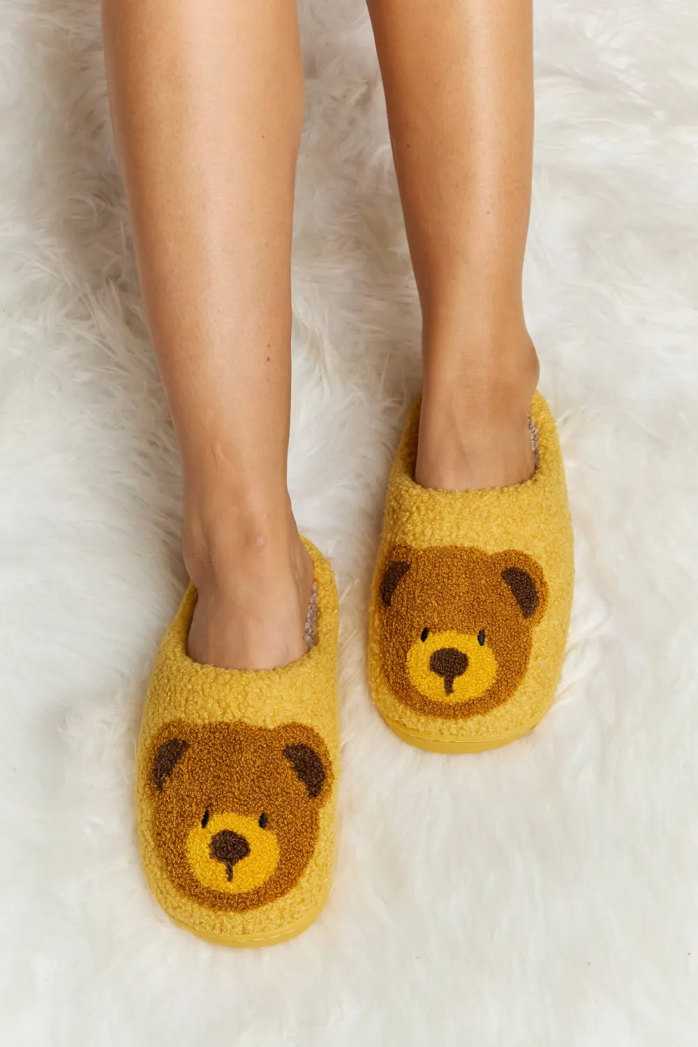 Teddy Bear Plush Slide Slippers
