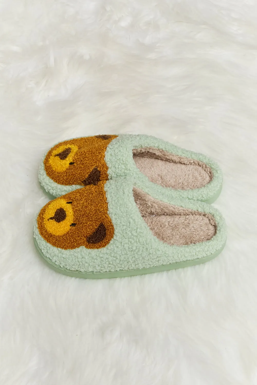 Teddy Bear Plush Slide Slippers