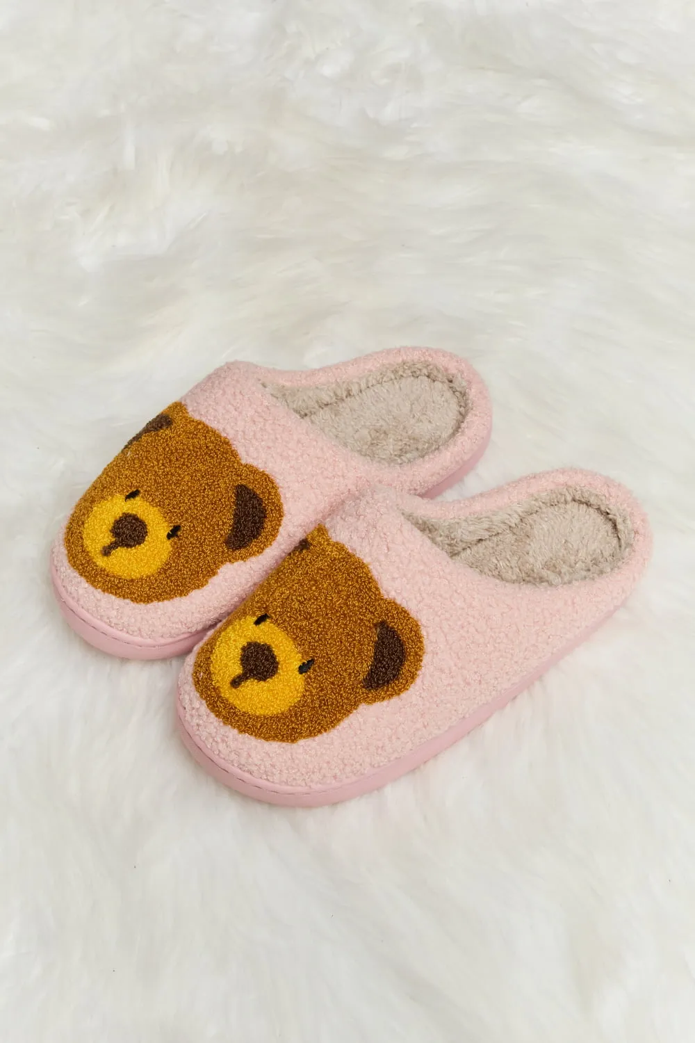 Teddy Bear Plush Slide Slippers