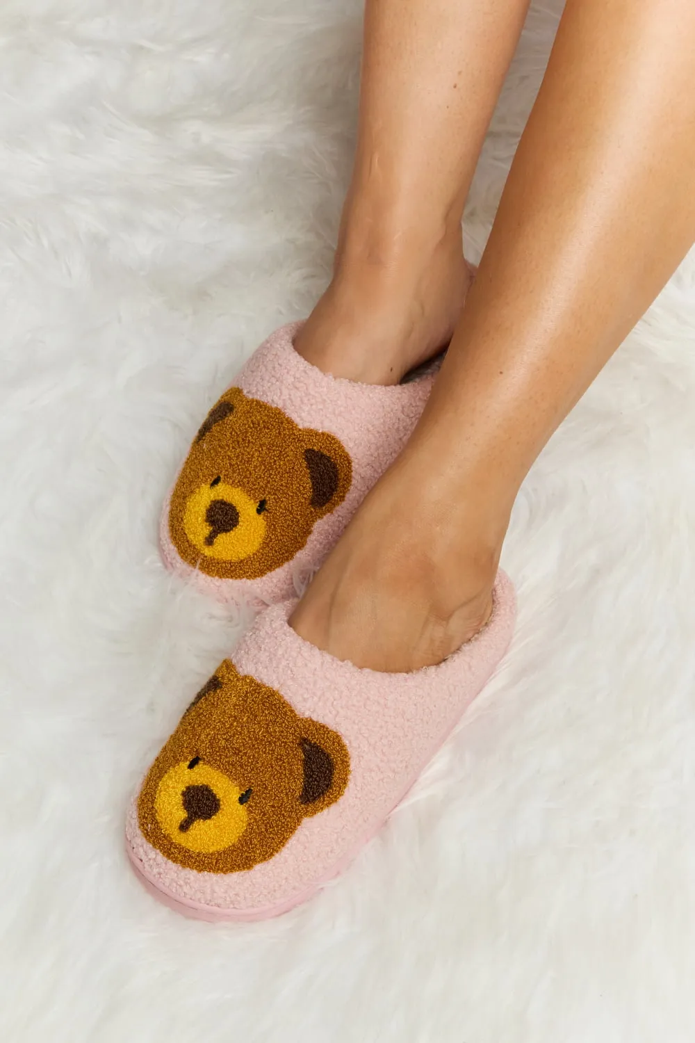 Teddy Bear Plush Slide Slippers