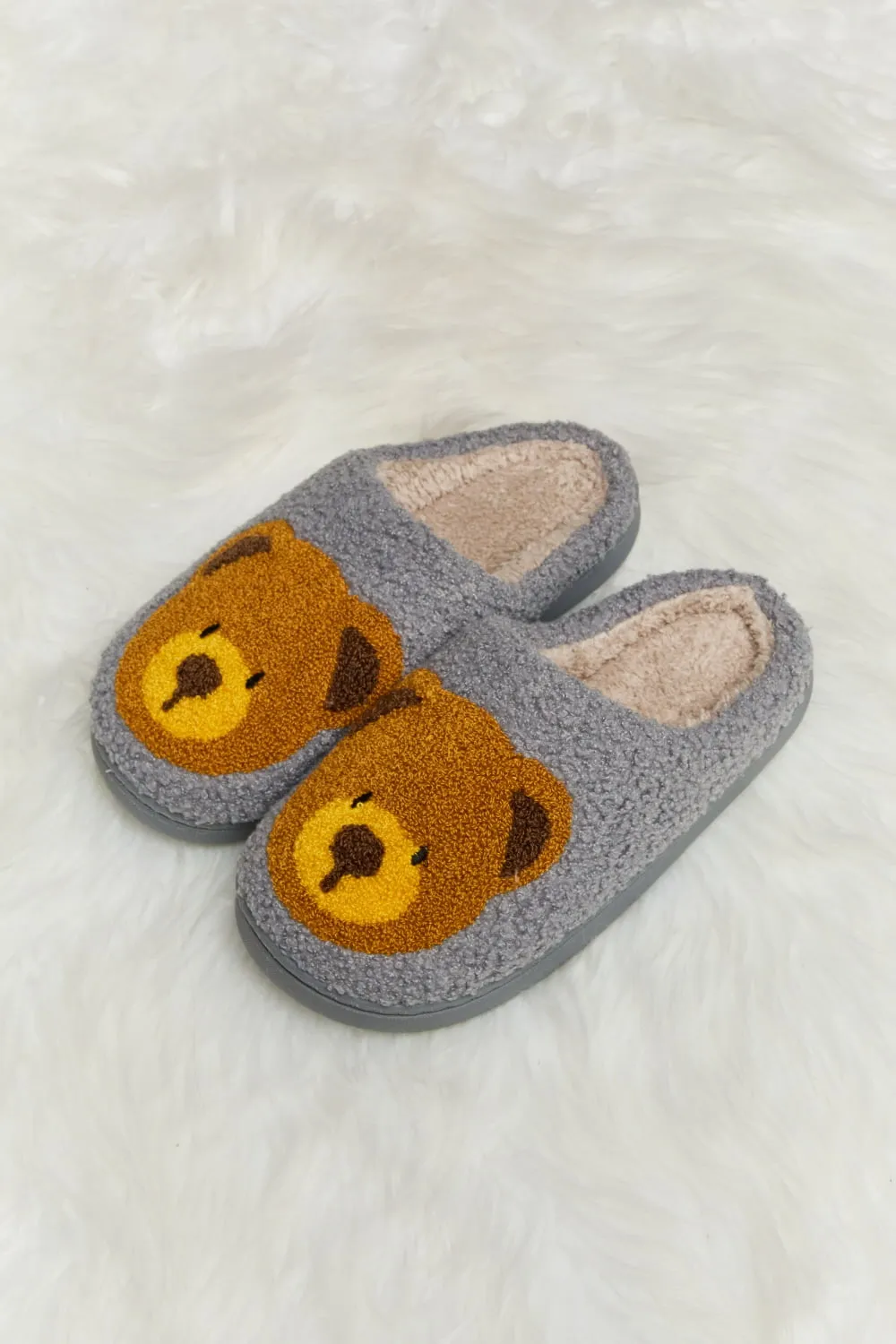 Teddy Bear Plush Slide Slippers