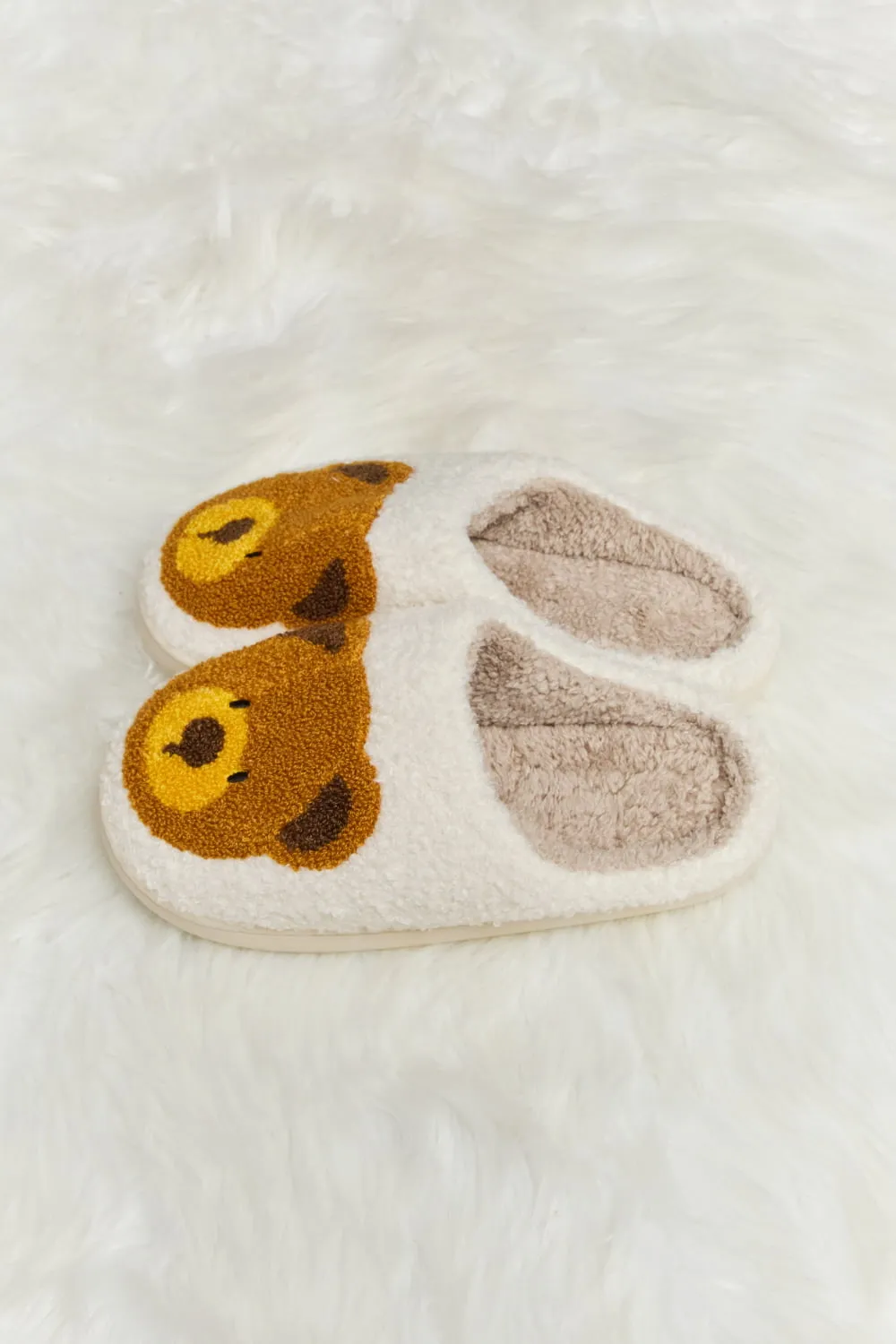 Teddy Bear Plush Slide Slippers