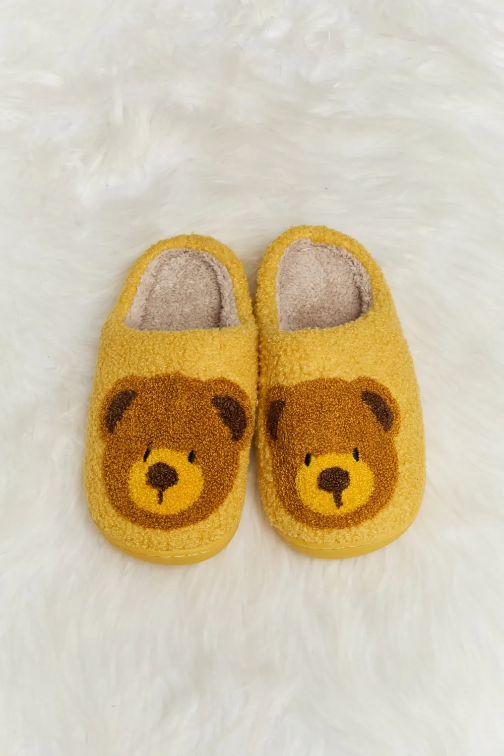 Teddy Bear Plush Slide Slippers