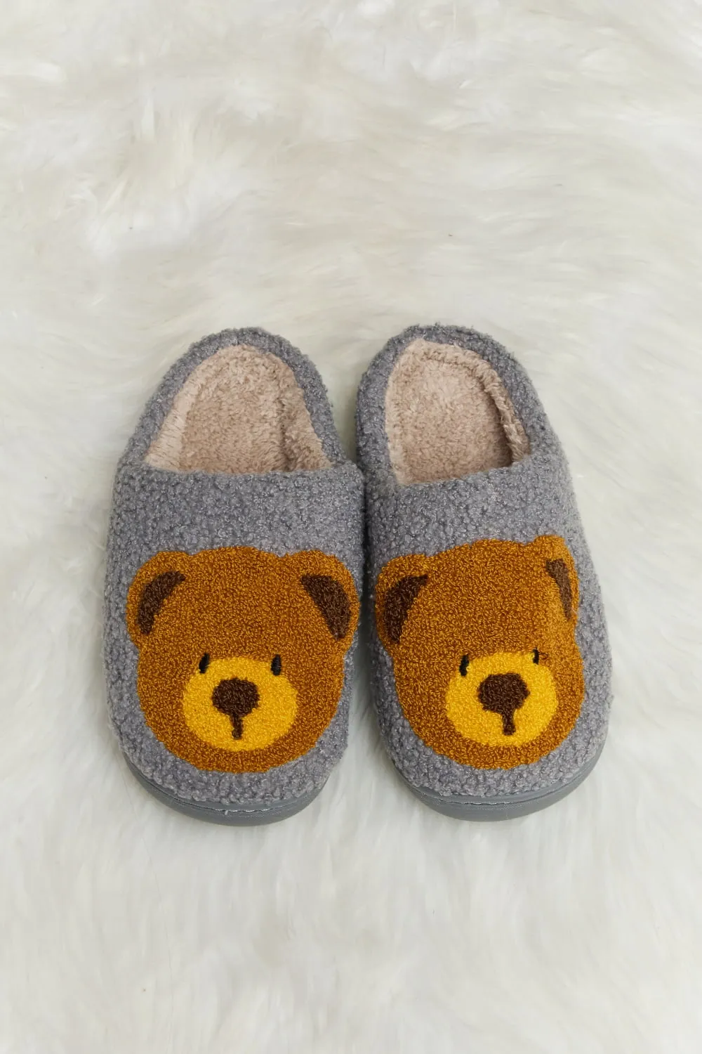 Teddy Bear Plush Slide Slippers
