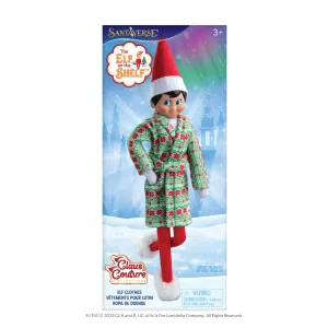 The Elf on the Shelf Claus Couture Snuggly Robe and Slippers Set – Cozy Holiday Robe and Slippers for Your Scout Elf - Includes Festive Christmas Robe and Slippers