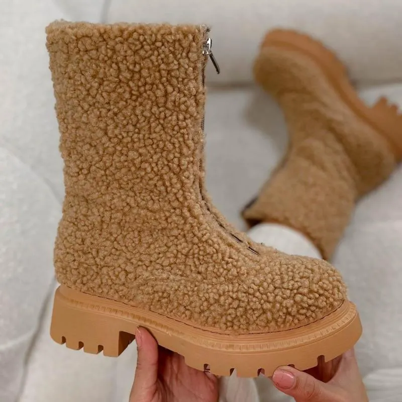 Thick Sole Warm Ankle Boots