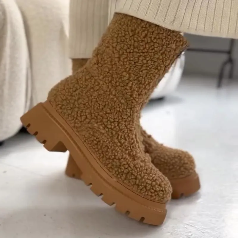 Thick Sole Warm Ankle Boots