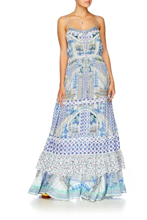TIERED FRILL HEM LONG DRESS SALVADOR SUMMER