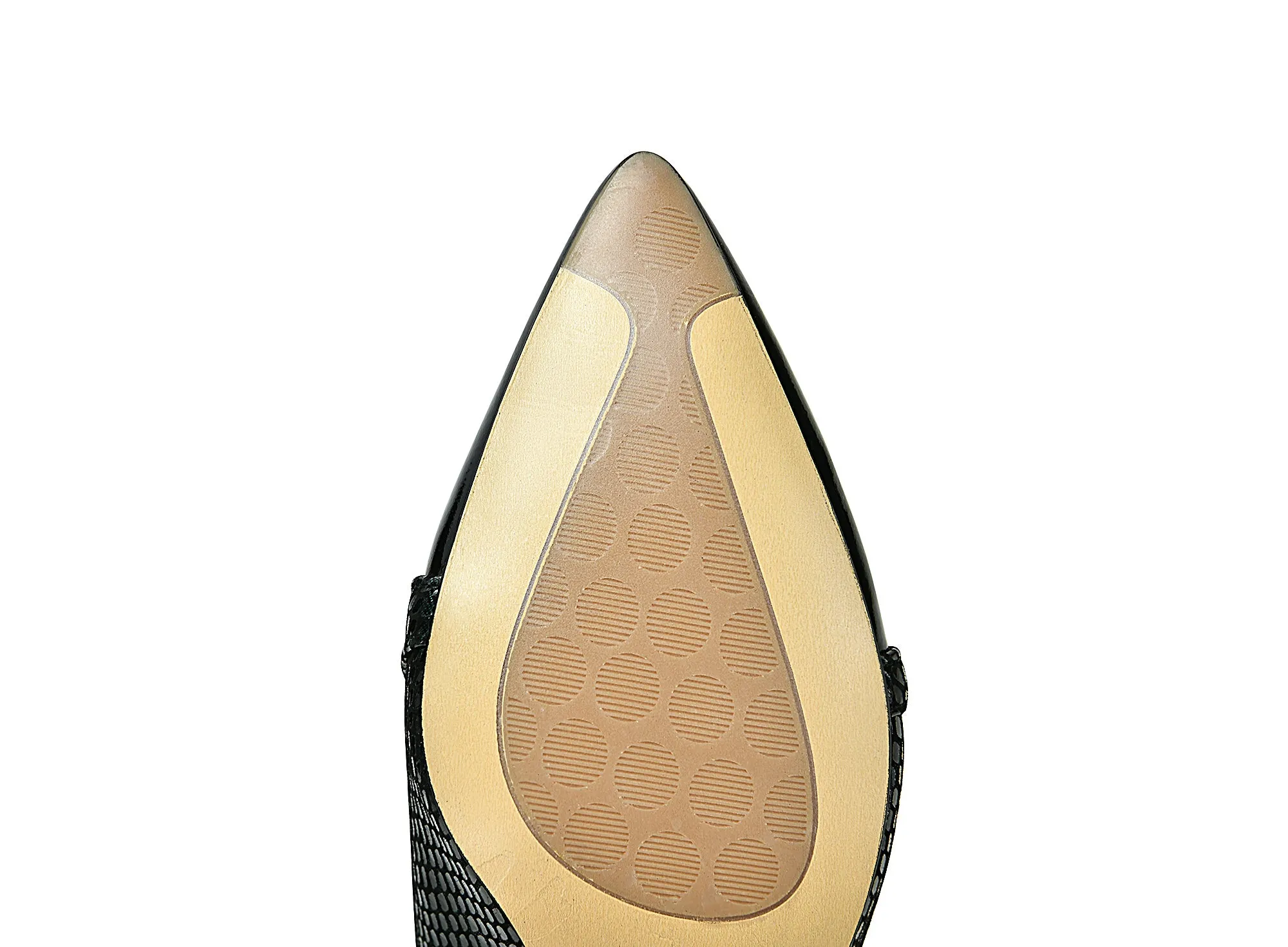 TinaCus Handmade Women's Glossy Genuine Leather Snakeskin Slip On Pointed Toe Mid Spool Heel Pumps Shoes