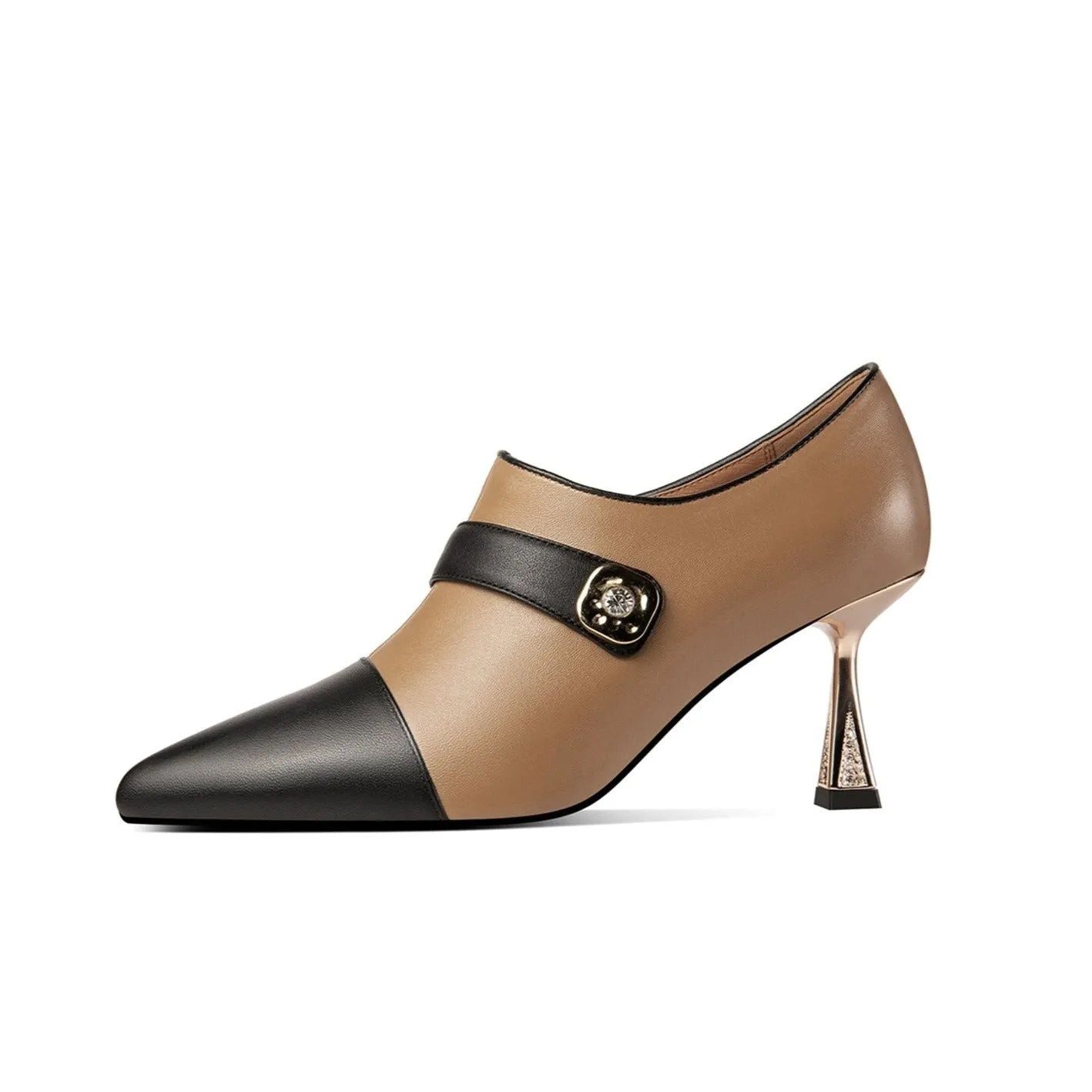 TinaCus Handmade Women's Side Zip Up Genuine Leather Sexy Heel Pumps