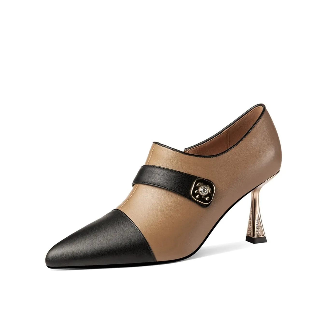 TinaCus Handmade Women's Side Zip Up Genuine Leather Sexy Heel Pumps
