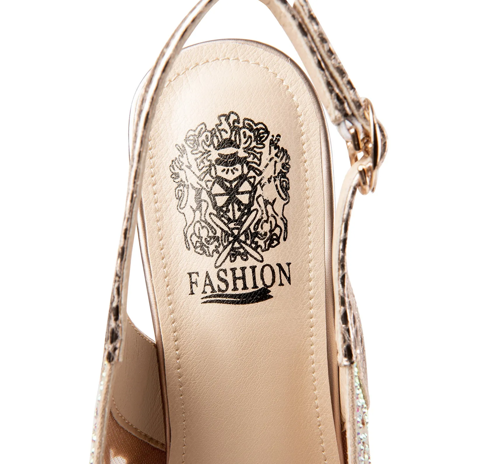TinaCus Leather Mesh Handmade Women's Pointed Toe Mid Heel Buckle Rhinestone Slingback Sandal Pumps