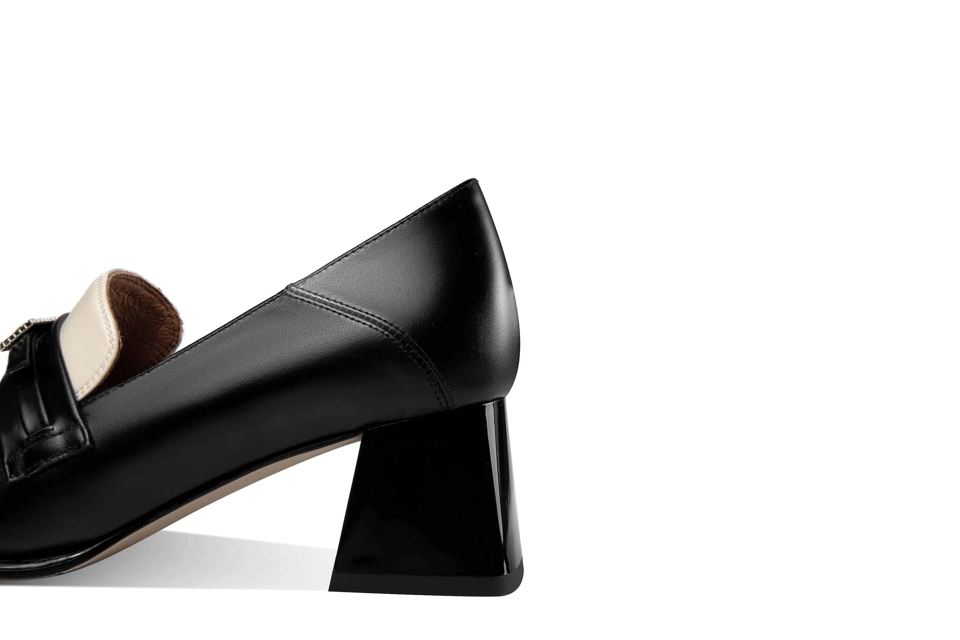 TinaCus Women's Assorted Colors Genuine Leather Handmade Slip On Chunky Heel Pumps