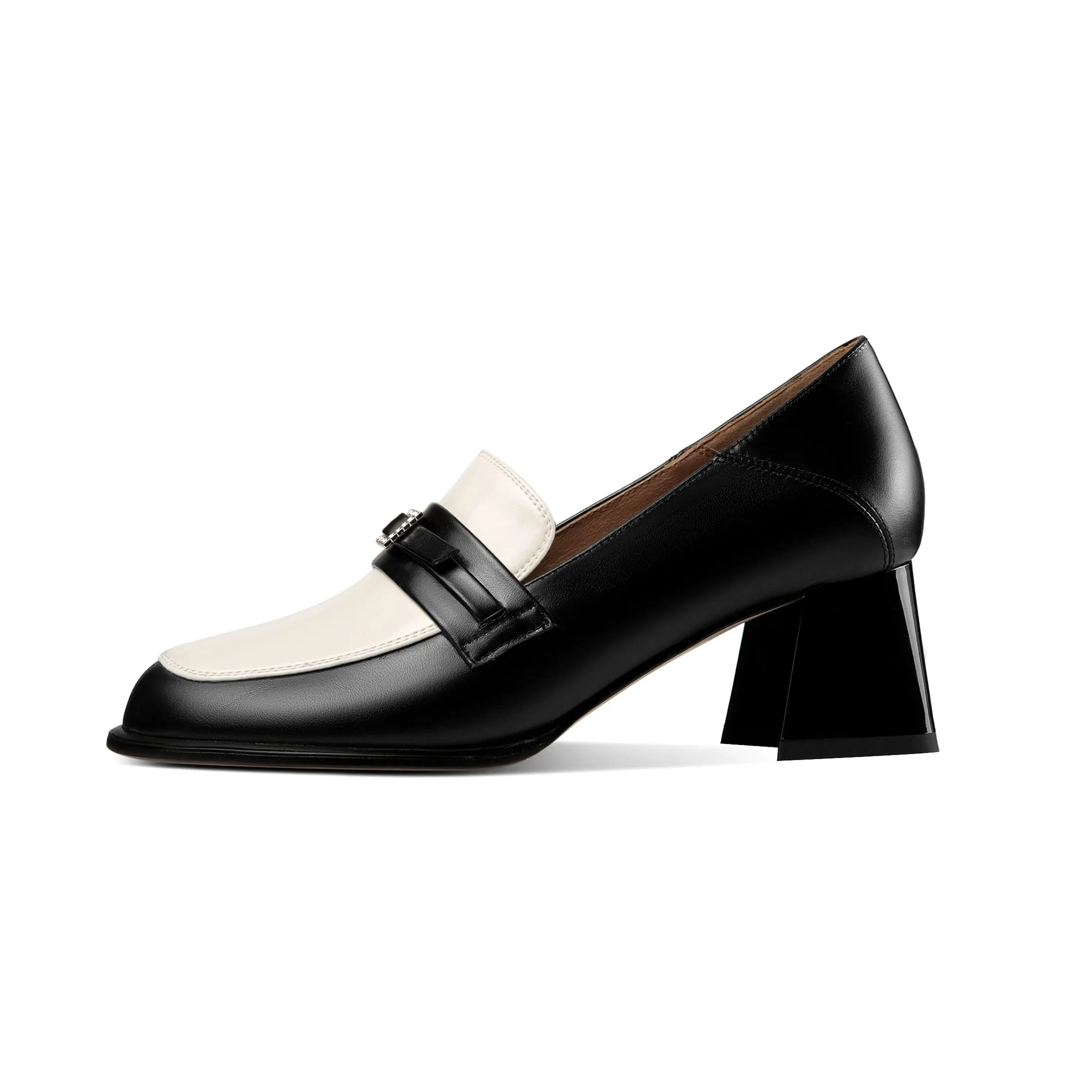 TinaCus Women's Assorted Colors Genuine Leather Handmade Slip On Chunky Heel Pumps
