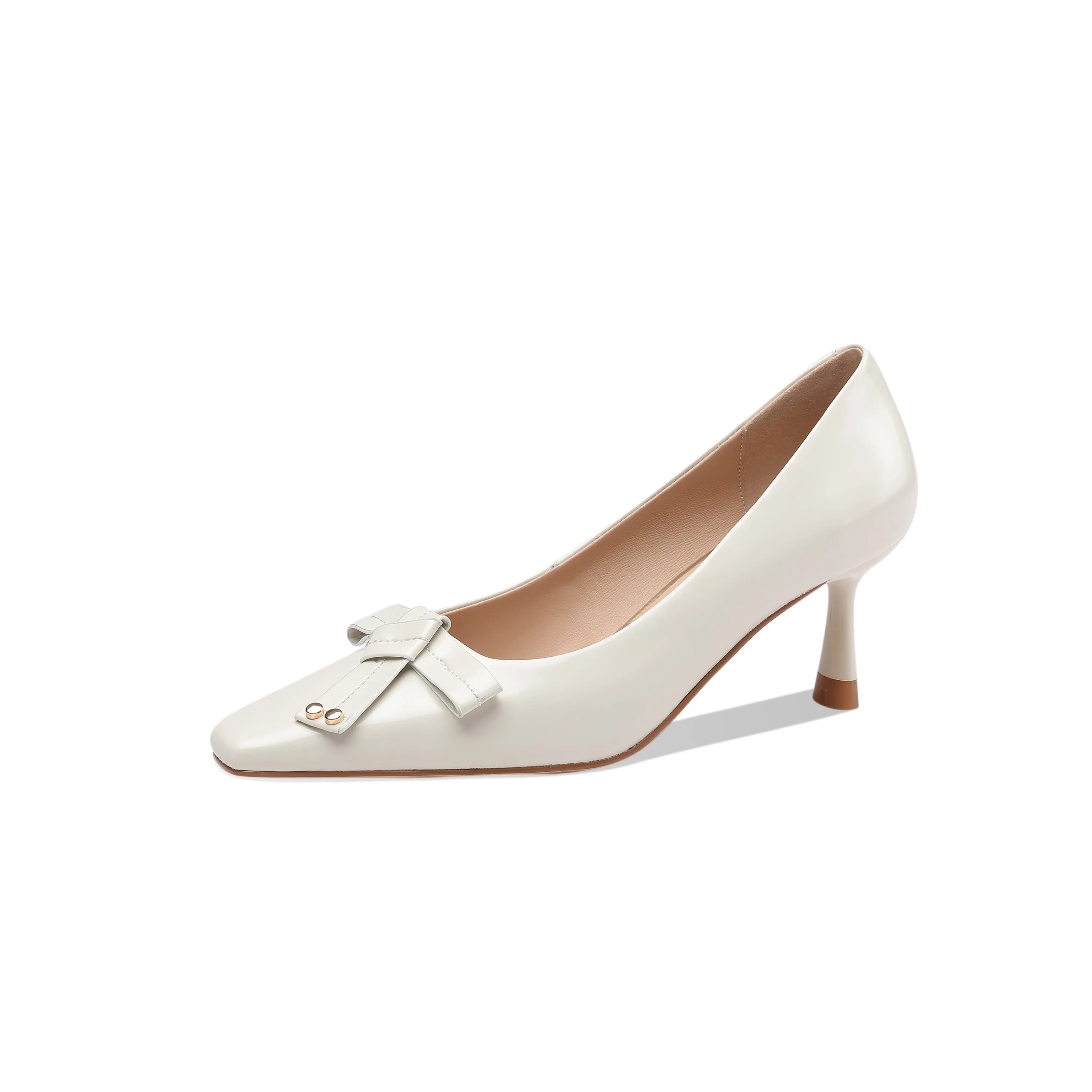 TinaCus Women's Handmade Glossy Leather Bowknot Decor Sexy Stiletto Heel Dress Pumps