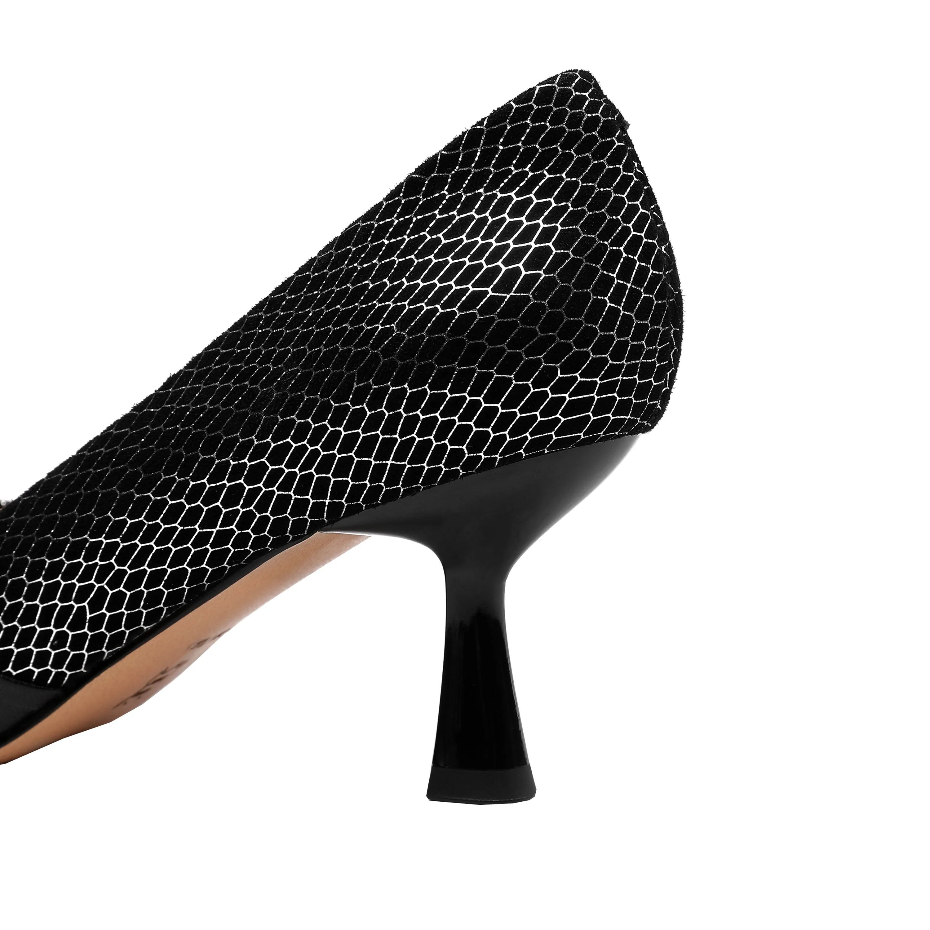TinaCus Women's Handmade Leather Exquisite Mid Heel Pointy Toe Loafer Pumps with Bowknot