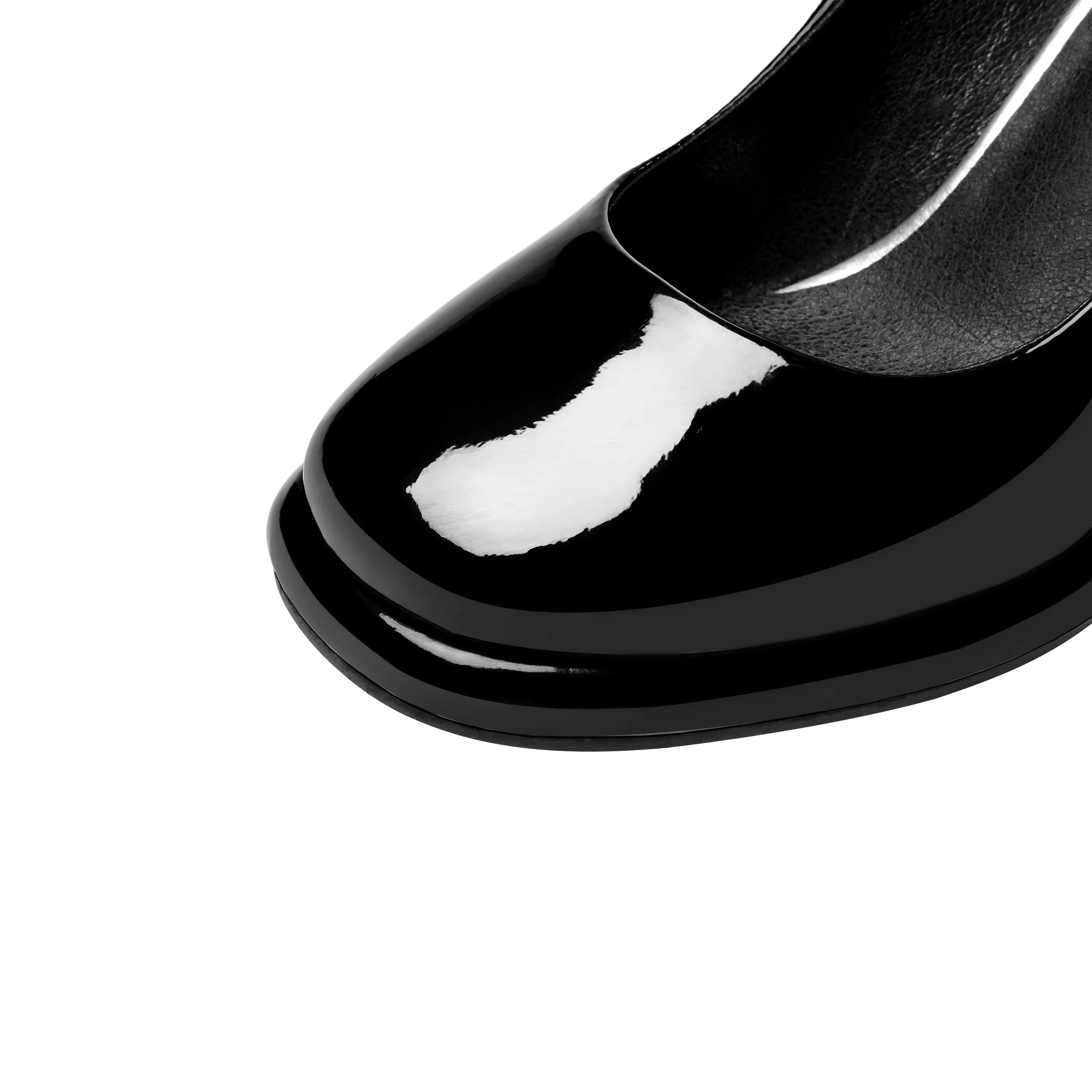 TinaCus Women's Round Toe Floral Patent Leather Handmade Platform High Chunky Heel Unique Pump Shoes