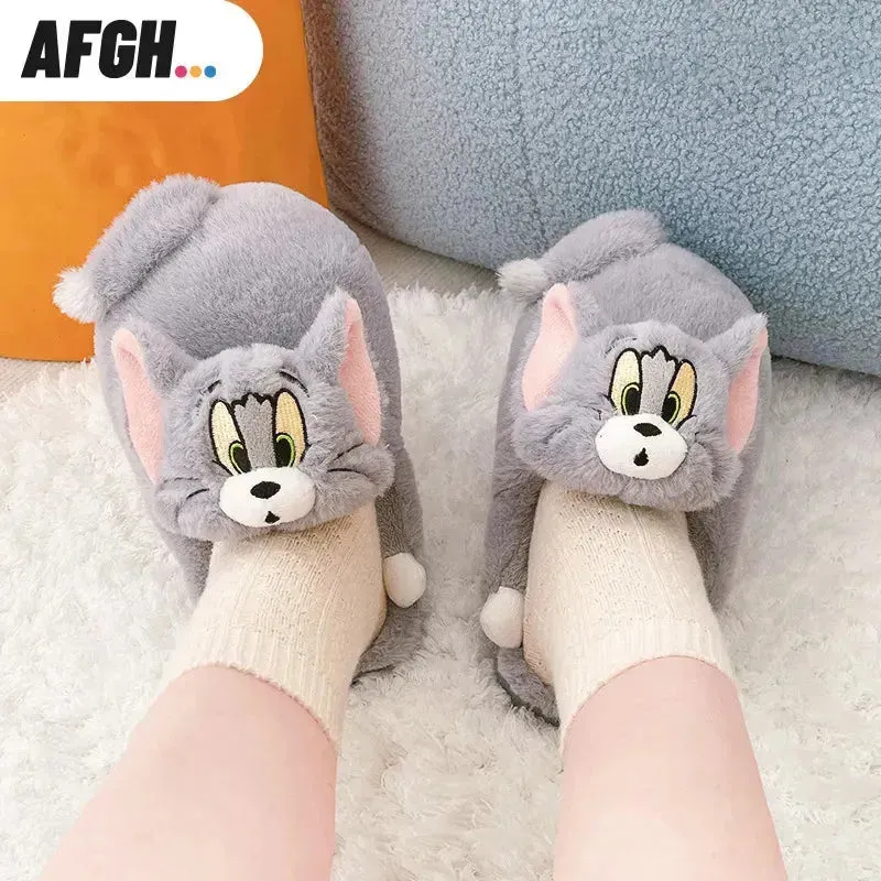 Tom Cat Burglar Plush Slippers