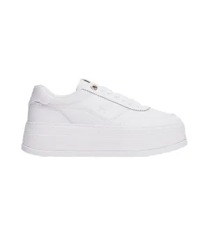 Tommy Hilfiger Wit Platform Sneakers Van Leer