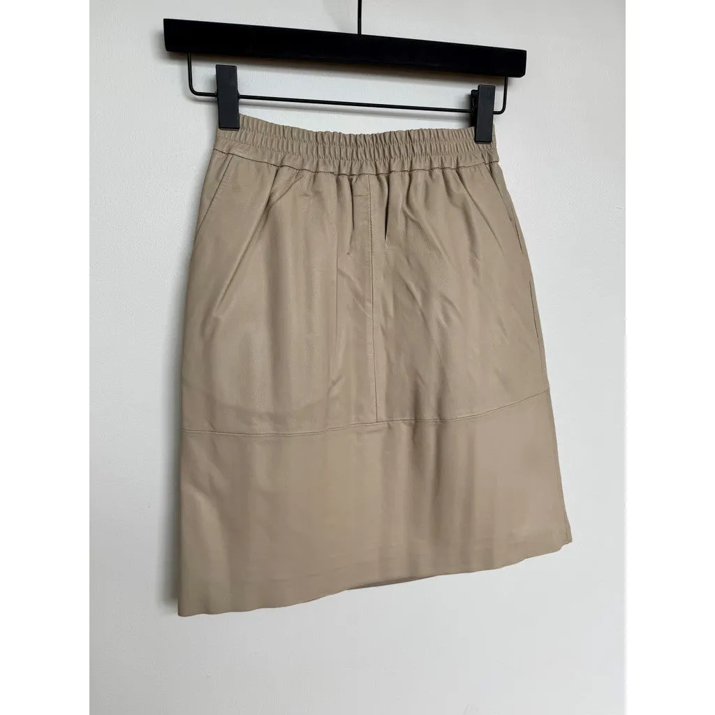 Trendy Maria leather skirt / 51194 - Vanilla