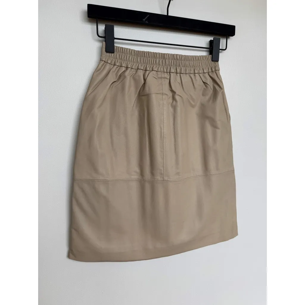 Trendy Maria leather skirt / 51194 - Vanilla