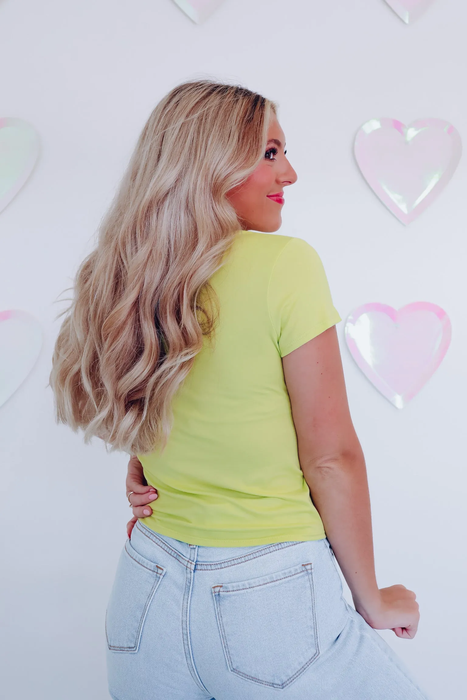 Twisted Knot Crop Top - Lime
