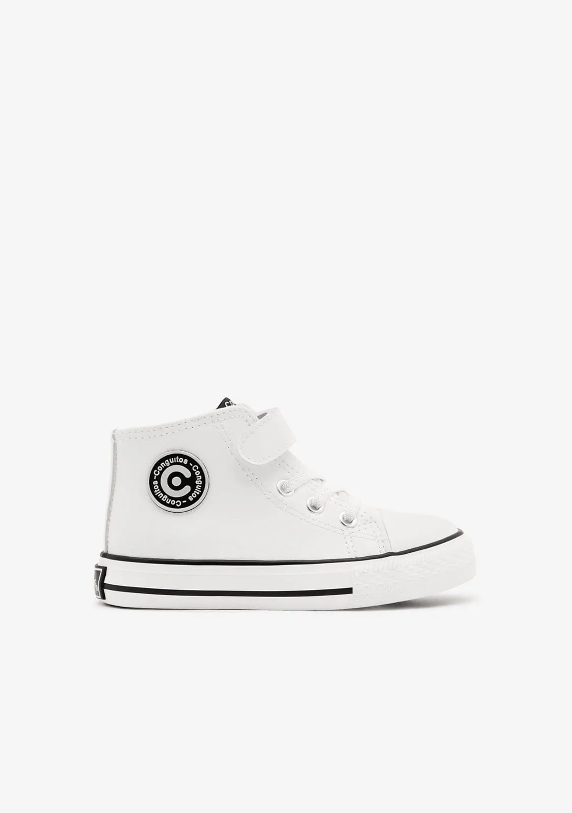 Unisex White Adherent Strip Hi-Top Sneakers Napa