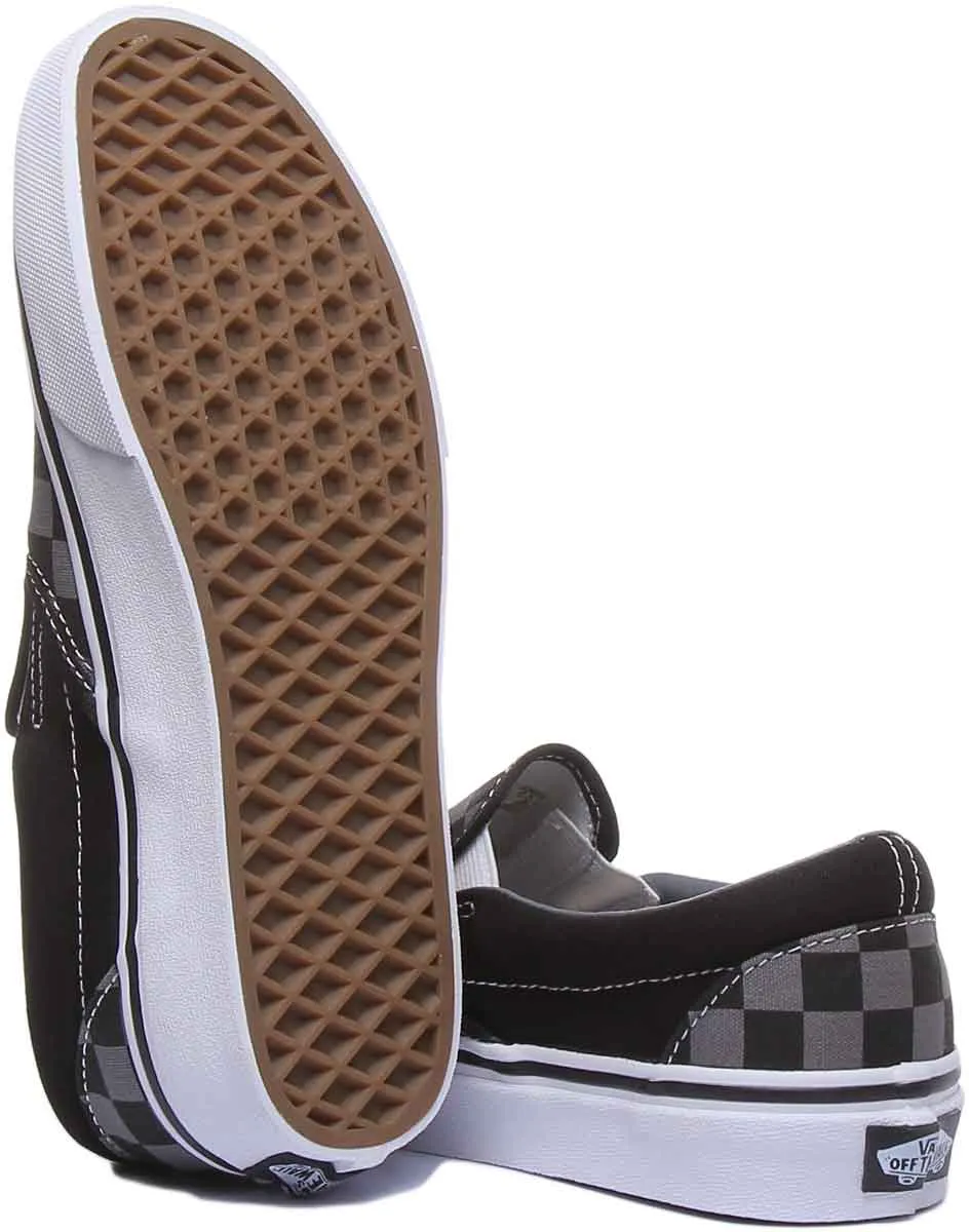Vans Classic Slipon Chkbrd In Black Pewter For Women